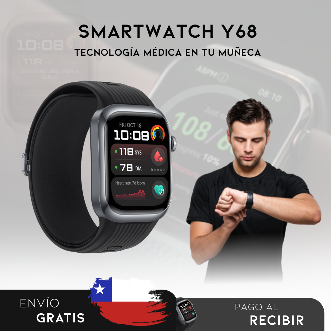 Smartwatch Y68 | Reloj inteligente que cuida de tu salud